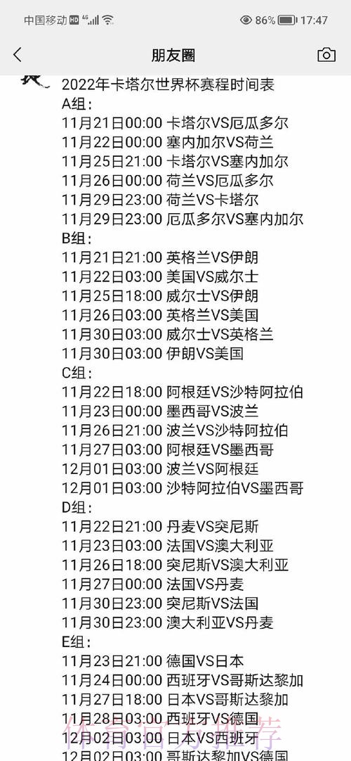 世界杯赛程及比赛结果全解析