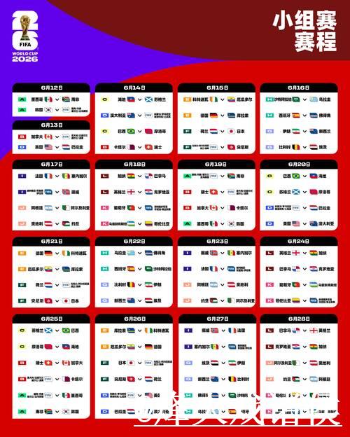 2026世界杯赛程及详细时间表介绍